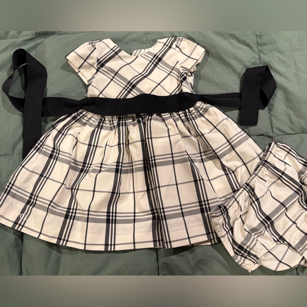 Ralph Lauren Cream and Black Plaid Girl’s Dress